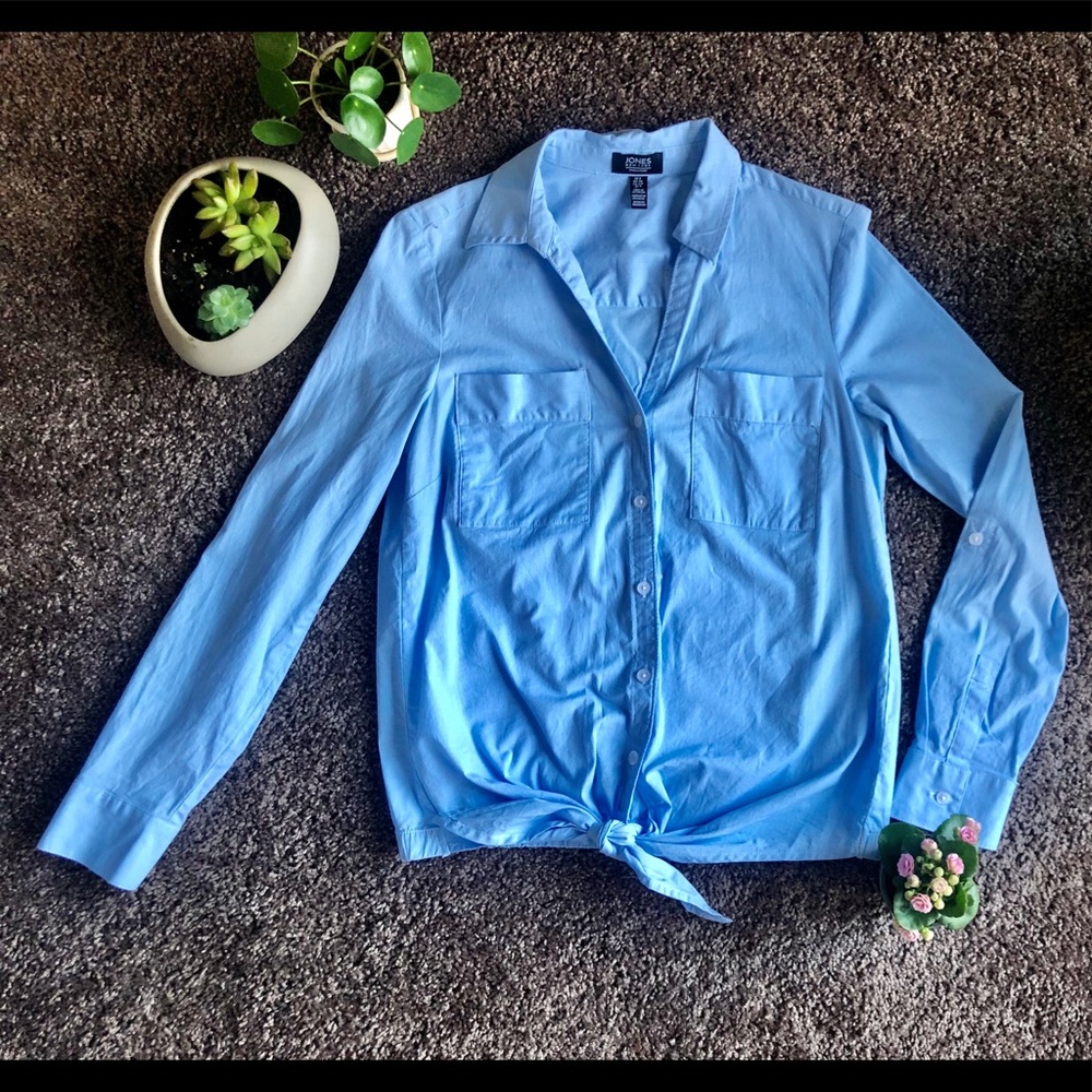 🌿SOLD-Jones NY Blue Striped Top